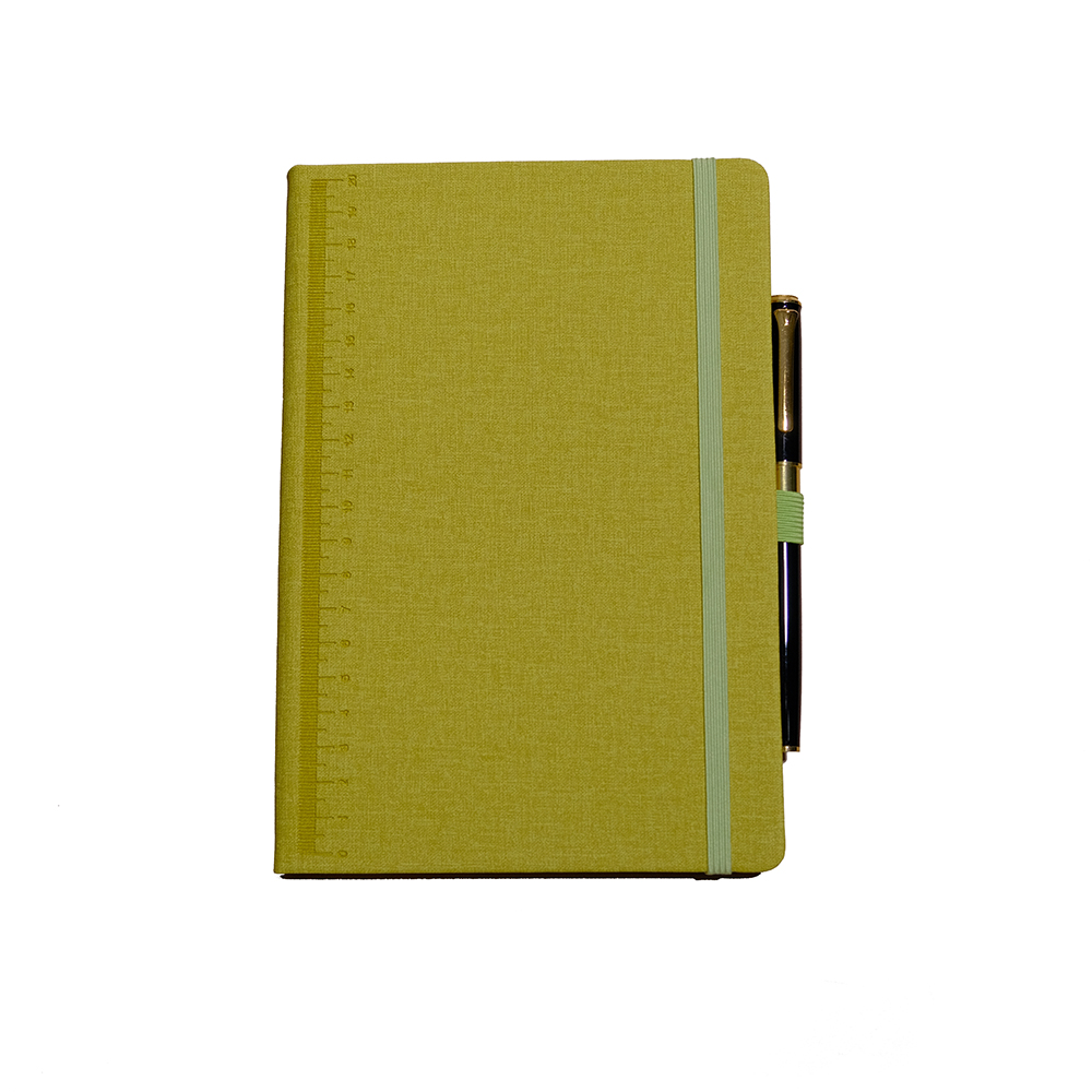 Note à couverture rigide PU avec sangles avec stylo